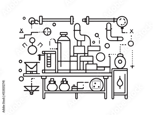 modern manufacturing process detailed factory production line art 