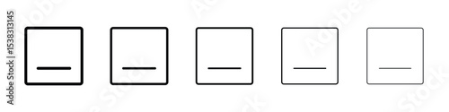Window Minimize icons in black stroke designs on white background