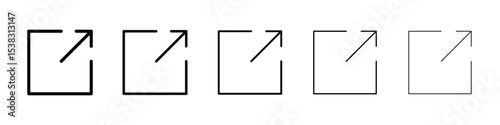 Window Maximize icons in black stroke designs on white background