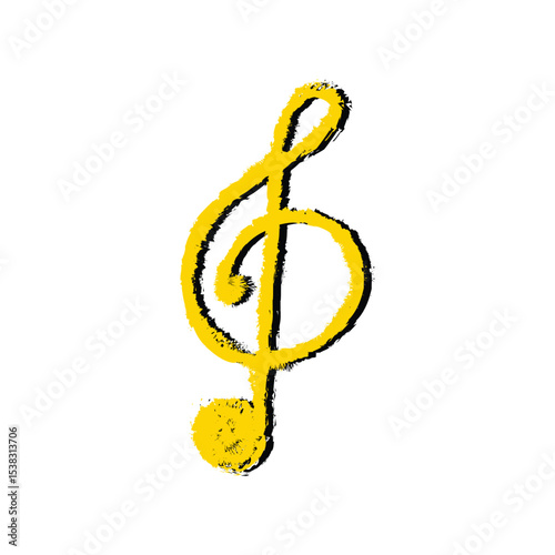 Violin Music key icon vector illustration, icon isolated on white background, hand drawing illustration