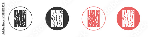 Wood board icon simple flat graphic illustration.