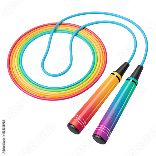 Rainbow Jump Rope: Colorful Fitness Equipment for Kids and Adults - Exercise Fun!