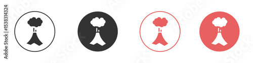Volcano icon simple flat graphic illustration.