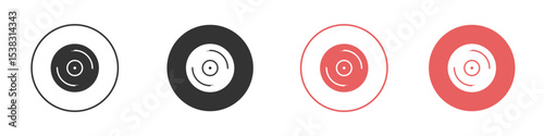 Vinyl icon simple flat graphic illustration.