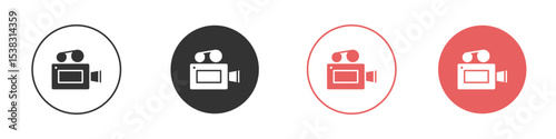 Video camera icon simple flat graphic illustration.