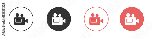 Video camera icon simple flat graphic illustration.