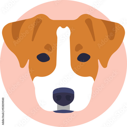 Icon of a Jack Russell Terrier with perky ears and a short tail, representing an energetic and alert small dog breed.