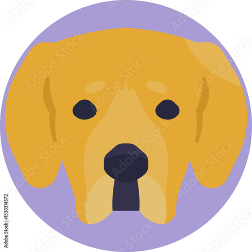 Icon of a Labrador with floppy ears and a short coat, representing a popular family pet.