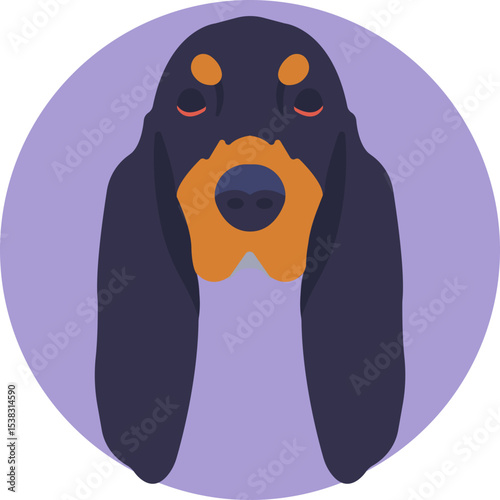 Black and Tan Coonhound: A hunting dog breed known for its black and tan coat and strong scent-tracking abilities.