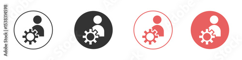 User gear icon simple flat graphic illustration.