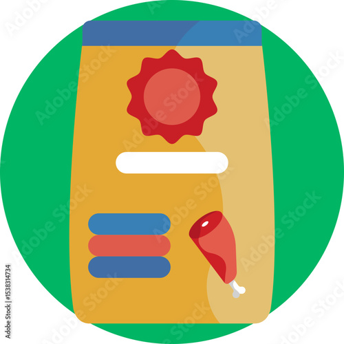 Icon representing pet food specifically made for dogs.