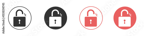 Unlock icon simple flat graphic illustration.