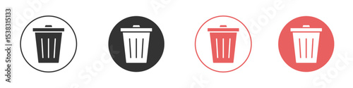 Trash icon simple flat graphic illustration.