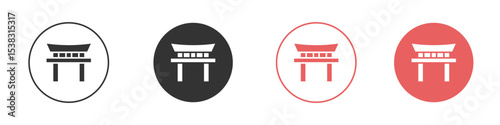 Torii gate icon simple flat graphic illustration.