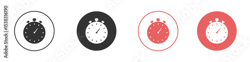 Stopwatch icon simple flat graphic illustration.