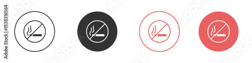 Smoking ban icon simple flat graphic illustration.