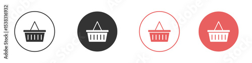 Shopping basket icon simple flat graphic illustration.