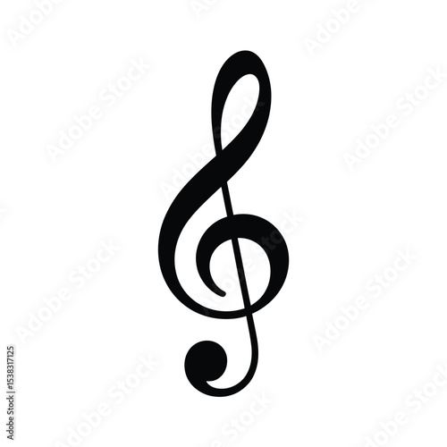 Black Treble Clef Music Note Symbol Graphic musical note