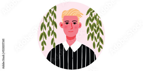 A stylish portrait illustra...