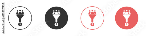Sales funnel icon simple flat graphic illustration.