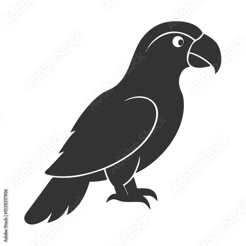 Amazon green parrot silhouette isolated on white background. Green parrot icon vector illustration design.