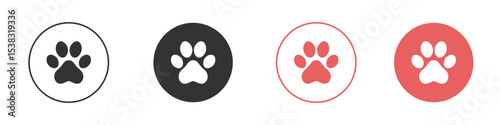 Paw icon simple flat graphic illustration.