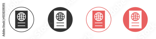 Passport icon simple flat graphic illustration.
