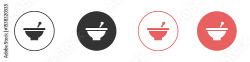 Mortar pestle icon simple flat graphic illustration.