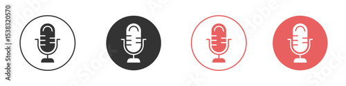 Microphone icon simple flat graphic illustration.