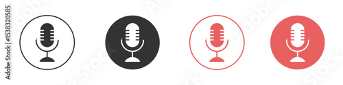 Microphone icon simple flat graphic illustration.