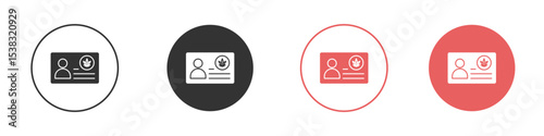 Medical marijuana card icon simple flat graphic illustration.