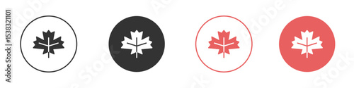 Maple leaf icon simple flat graphic illustration.