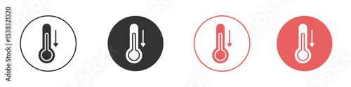 Low Temperature icon simple flat graphic illustration.
