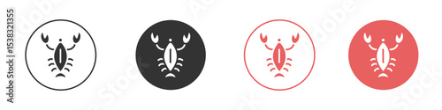 Lobster icon simple flat graphic illustration.