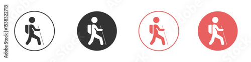 Hiking icon simple flat graphic illustration.