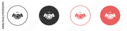 Handshake icon simple flat graphic illustration.