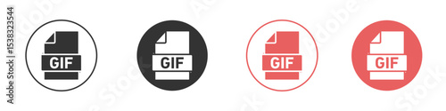 Gif icon simple flat graphic illustration.