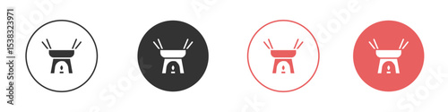 Fondue pot icon simple flat graphic illustration.