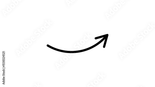 A collection of black line-style arrows animated on a clean white background. Each arrow animates differently — one slides in from the left, another rotates in, and another loops in a continuous.