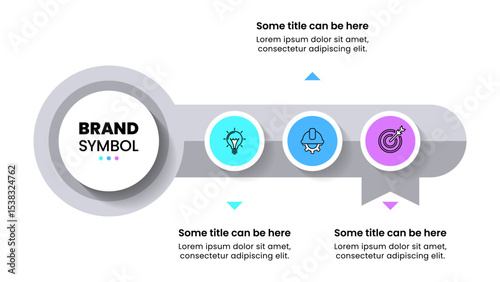 Infographic template. Key with circles and 3 steps