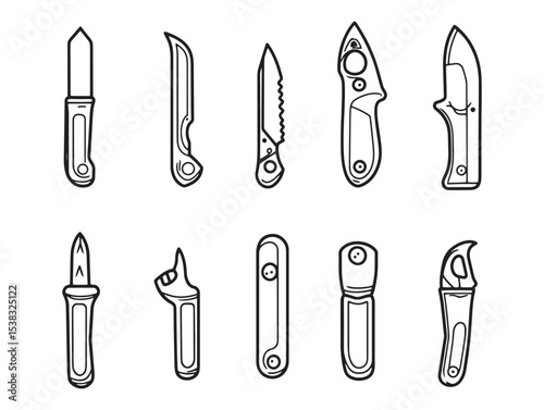 Wallpaper Mural Pocket Knife Clean Vector Line Art Icon Design  Torontodigital.ca