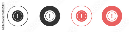 Exclamation interface icon simple flat graphic illustration.