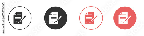Document signed icon simple flat graphic illustration.