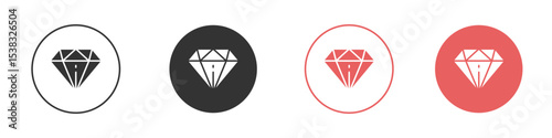 Diamond icon simple flat graphic illustration.