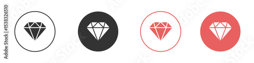 Diamond icon simple flat graphic illustration.