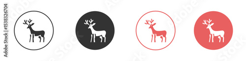 Deer icon simple flat graphic illustration.