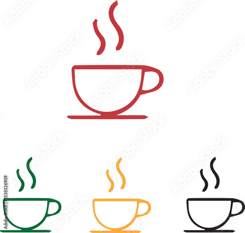 Flat Vector Illustration of a Coffee Cup Minimal Design