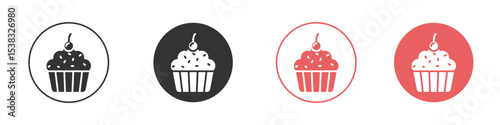 Cupcake icon simple flat graphic illustration.