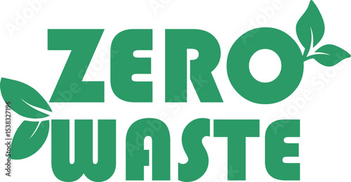 Zero Waste Icon Label – Eco Friendly Sticker Stamp Vector for Sustainable Products