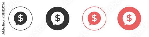 Comment dollar icon simple flat graphic illustration.